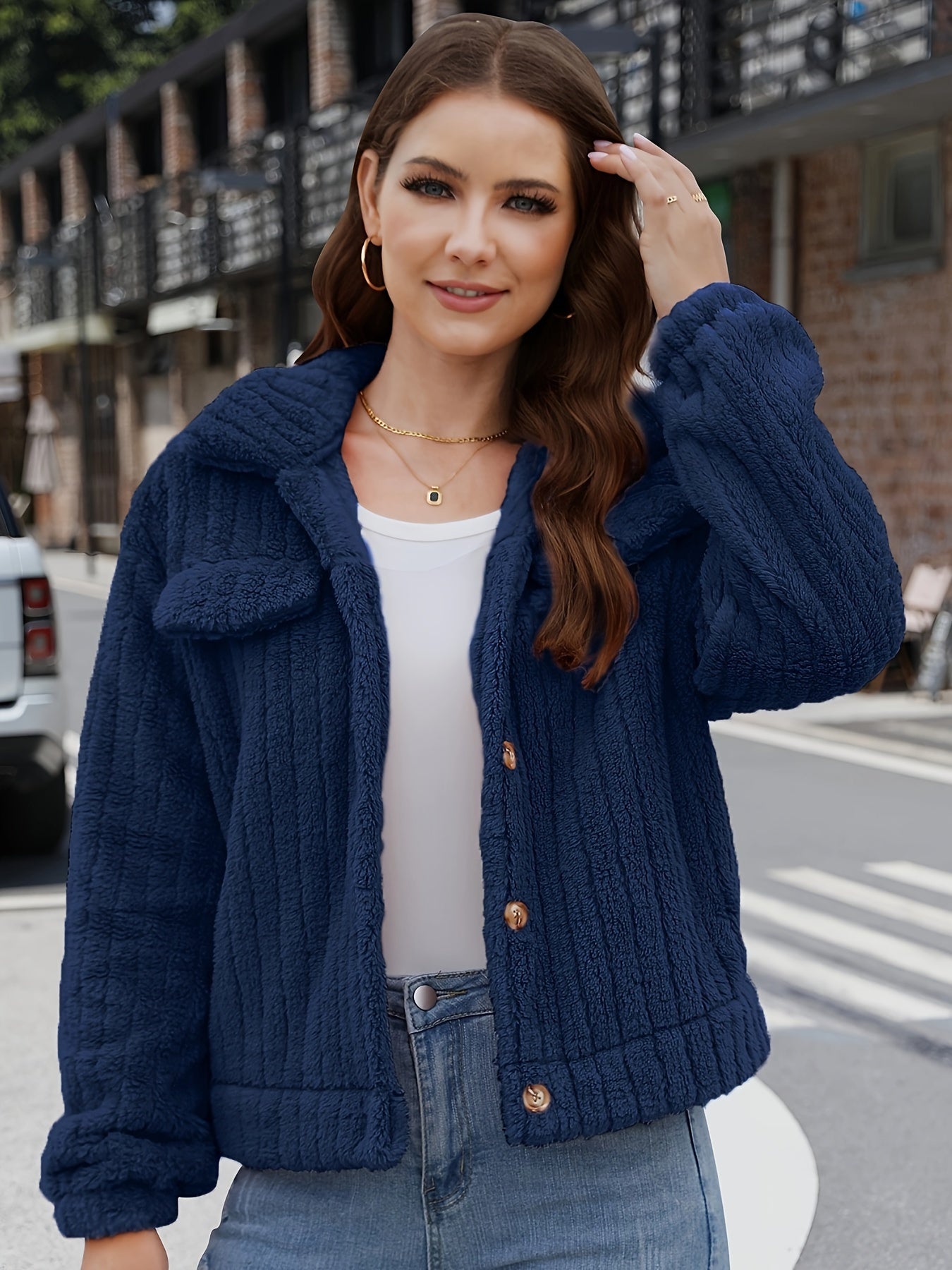 Women's Winter Thermal Coat Solid Long Sleeve Jacket Coat