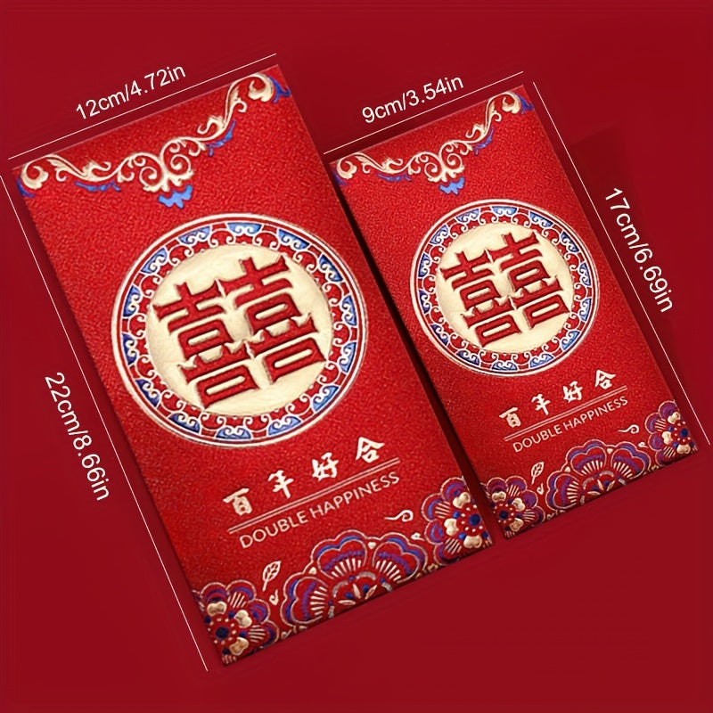 6 Pcs Vintage Chinese Red Envelopes Lucky Money Blessing Red Envelopes