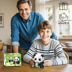 606pcs Panda Micro Particle Building Block DIY Toy