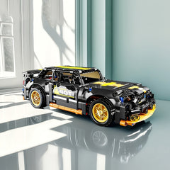 464pcs Car Building Block Set and Yellow Sports Car Toy