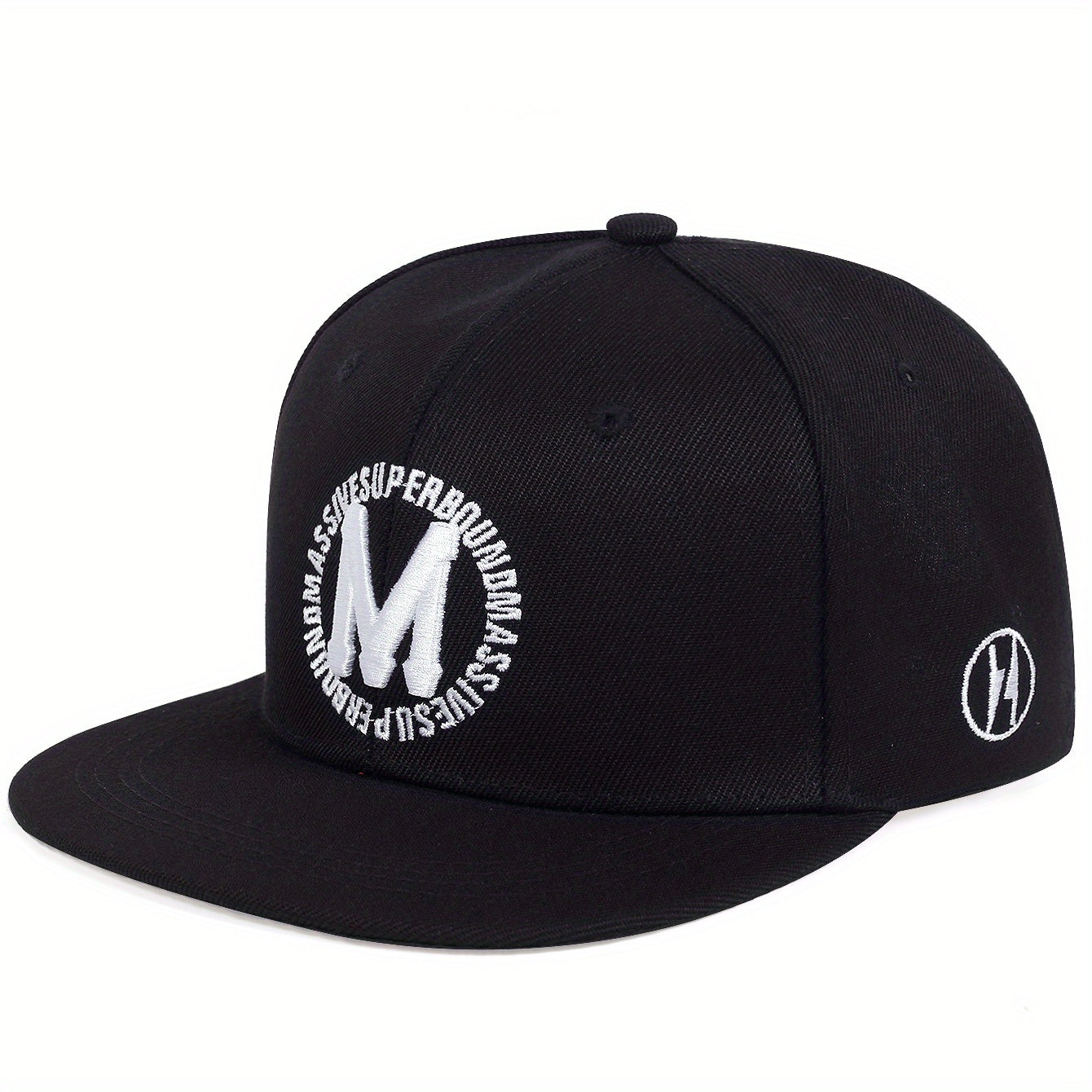 M Embroidery Snapback Hat Hip Hop Solid Casual Baseball Cap Unisex