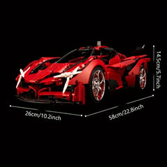 Metal Red Sports Car Model Building Blocks Set