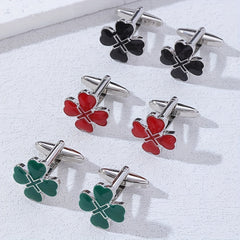 Four leaf Clover Button Cufflinks Shirt Sleeves Studs Accessories