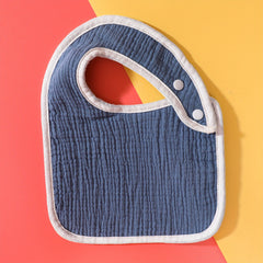 Cotton Baby Bib Snap Button U-shaped Plain Bib