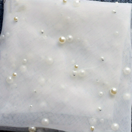 Wedding Dress Fabric Pearl Mesh Background Cloth 2m