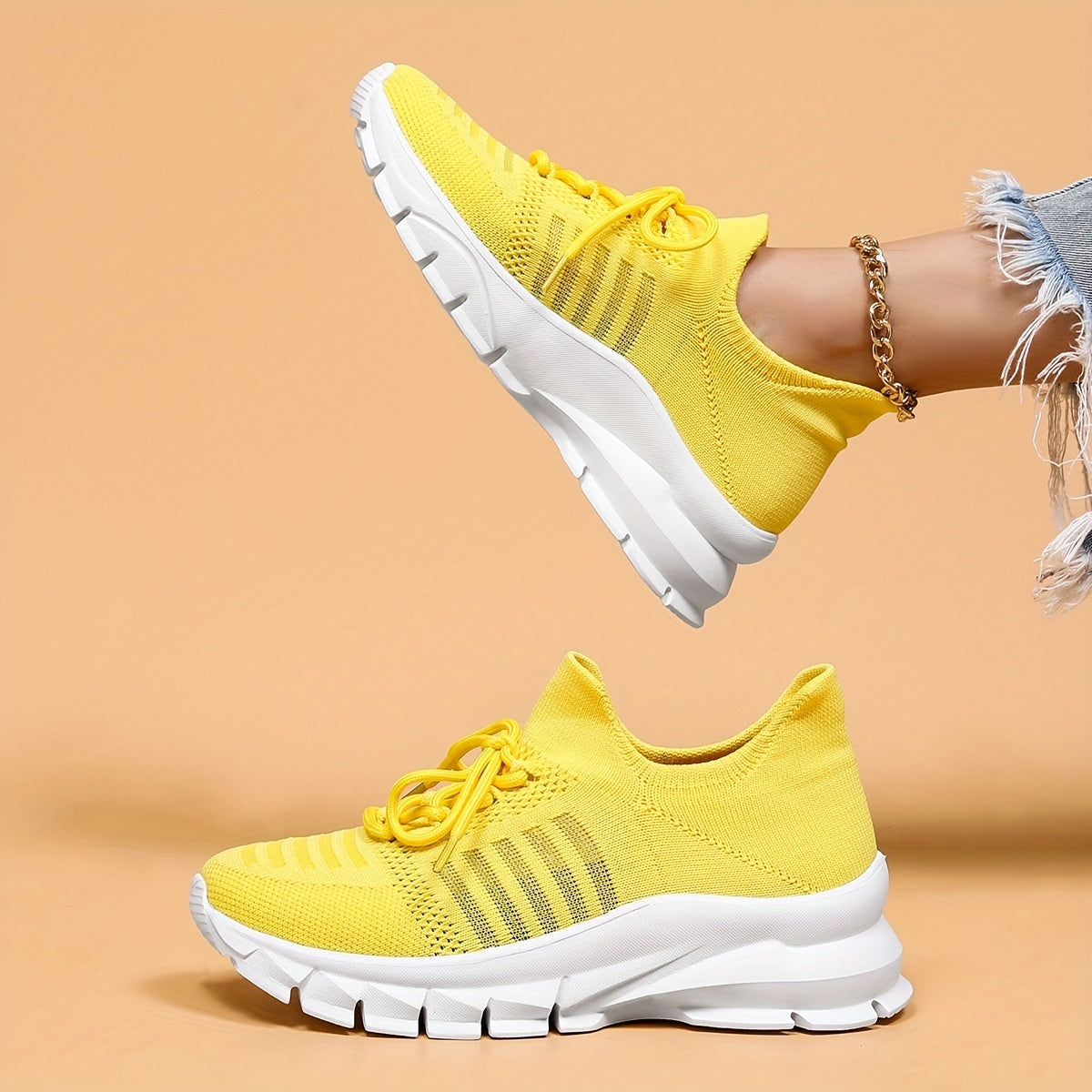 Women's Mesh Breathable Running Shoes Comfortable Shockproof Sneakers