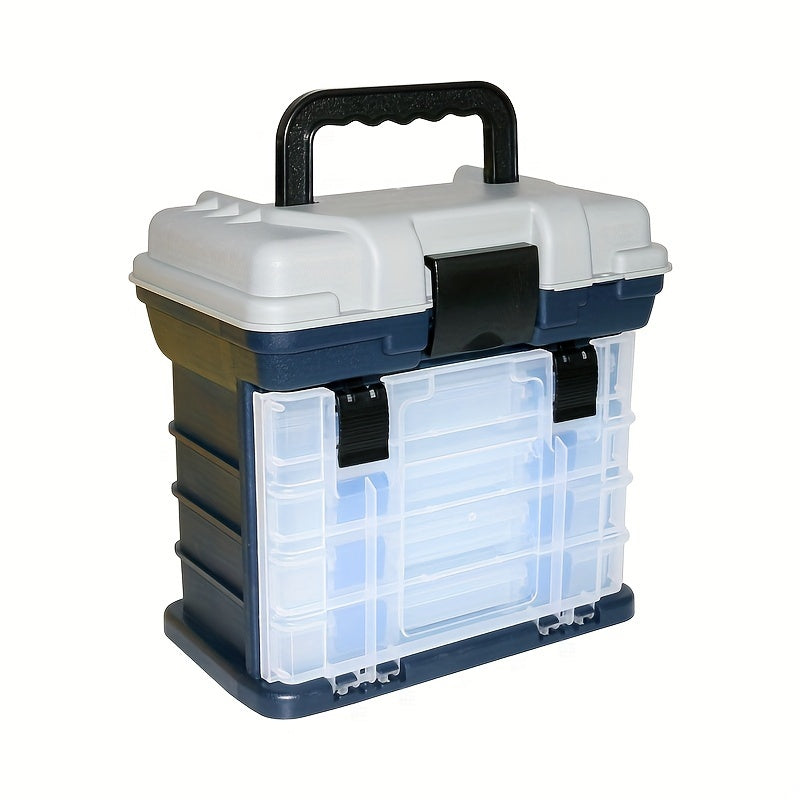 4-layer Portable Fishing Tool Box Plastic Accessories Storage Case