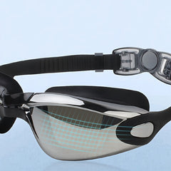 Electroplated Large Frame Swimming Goggles Anti fog Anti UV Swimming Glasses
