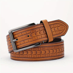 Alloy Buckle PU Striped Belt Accessory For Men