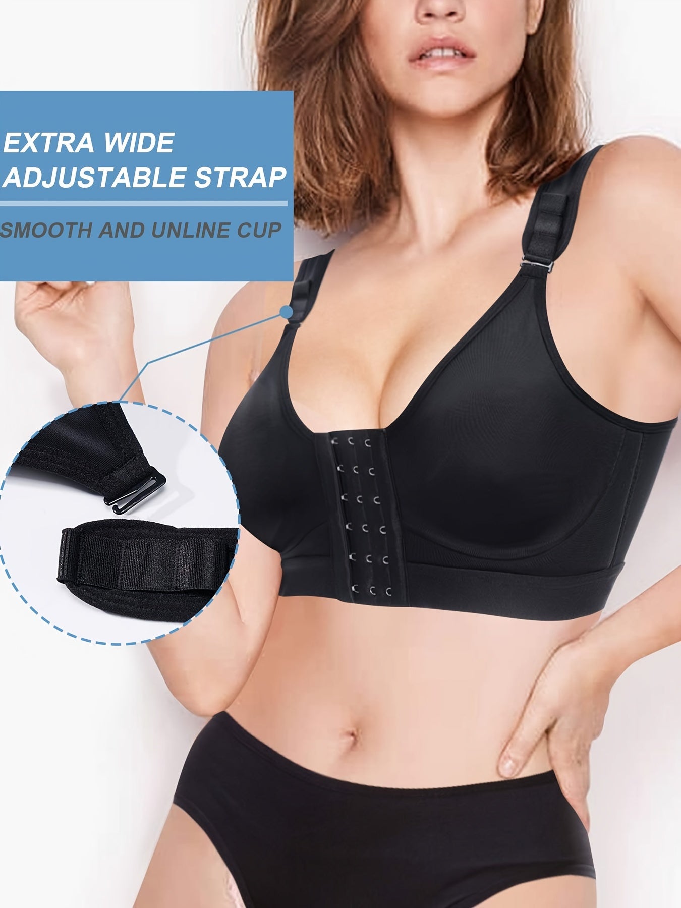 Front Closure Sports Bra Hollow Solid Running Workout Bra
