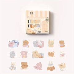 Set of 45 Cute Animal Stickers for DIY Notebook Decor