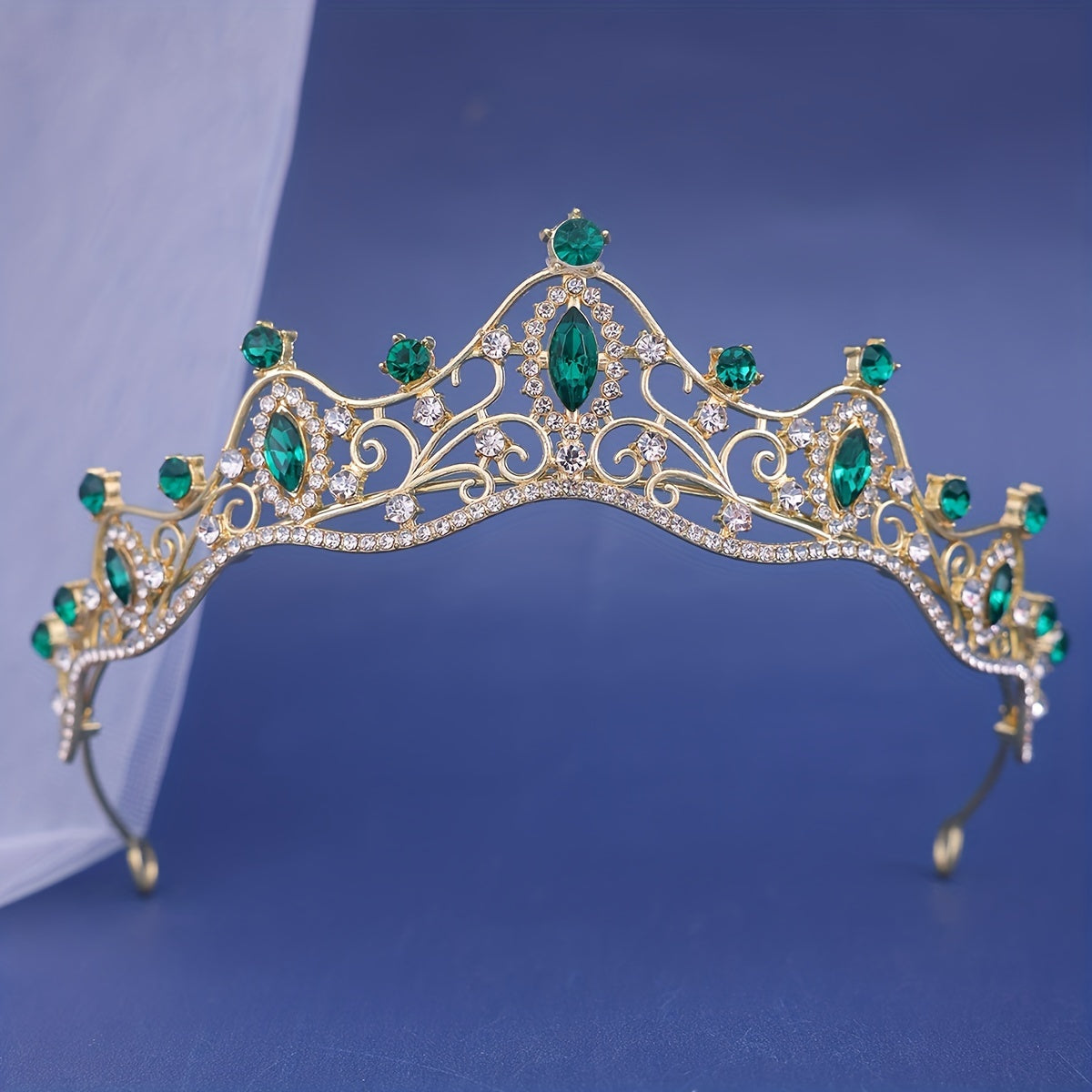 Silvery Crystal Tiara Crown Rhinestone Bridal Hair Accessories for Wedding