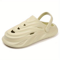 Women's Hollow Out Beach Sandals Slip On Solid Home Minimalist Shoes