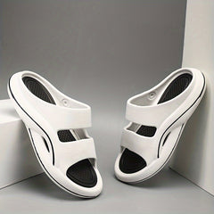 Men's Non Slip Platform Slides Soft Sole Cloud Slides for Bathroom Beach