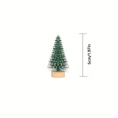 10pcs Mini Christmas Tree Artificial Pine Trees Snow Scene Decoration