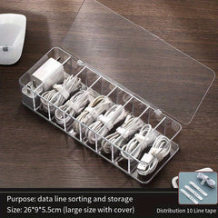 Transparent Cable Storage Box Winder for Mobile Phone Charging