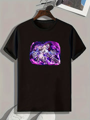 Anime Pattern Print Men's Sports T-shirt - Fitness Outdoor Clothing