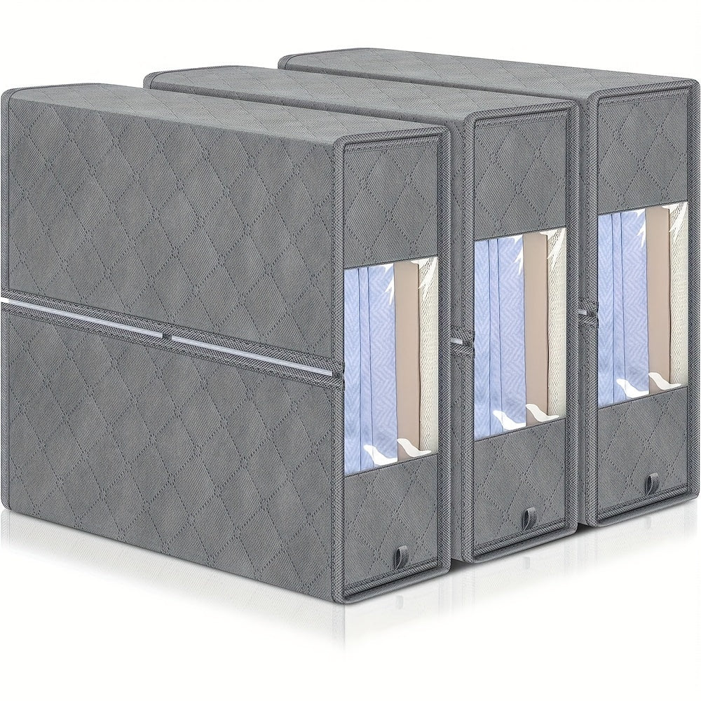 1pc Bed Sheet Organize Box Foldable Cube Storage Box Grey Fabric Storage Case