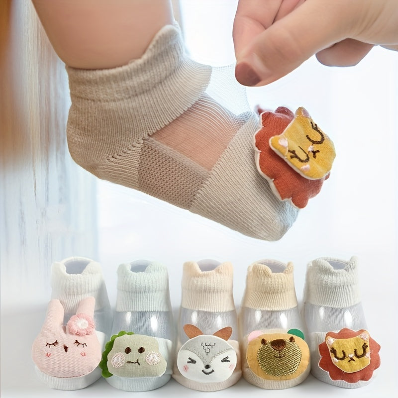 Baby Girls Cotton Cartoon Doll Decor Ankle Socks