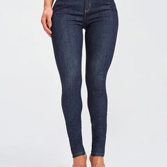 High Rise Skinny Jeans Dark Denim Women's Clothing