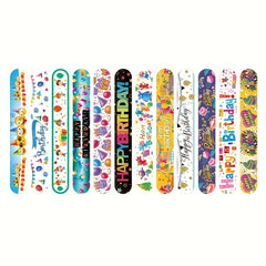 24pcs Happy Birthday Slap Bracelets Quick Snap Bands Party Favors for Kids Teens