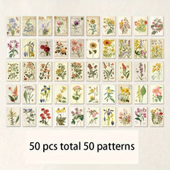 50pcs Craft Paper with Patterns for DIY Cards Scrapbook