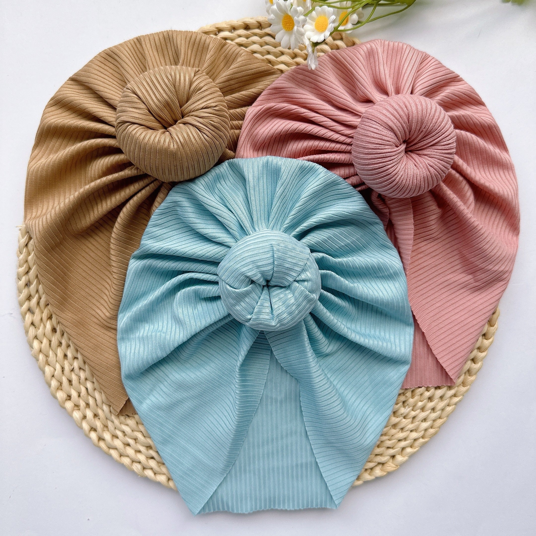Soft Elastic Strip Flower Baby Hat For Girl