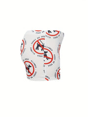 Graphic Print Skinny Shorts for Women