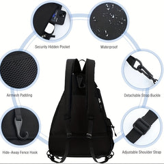 Large Capacity Pickleball Bag with Padded Shoulder Strap