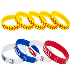 Baseball & Softball Silicone Bracelet - Home Run Play Ball Wristband