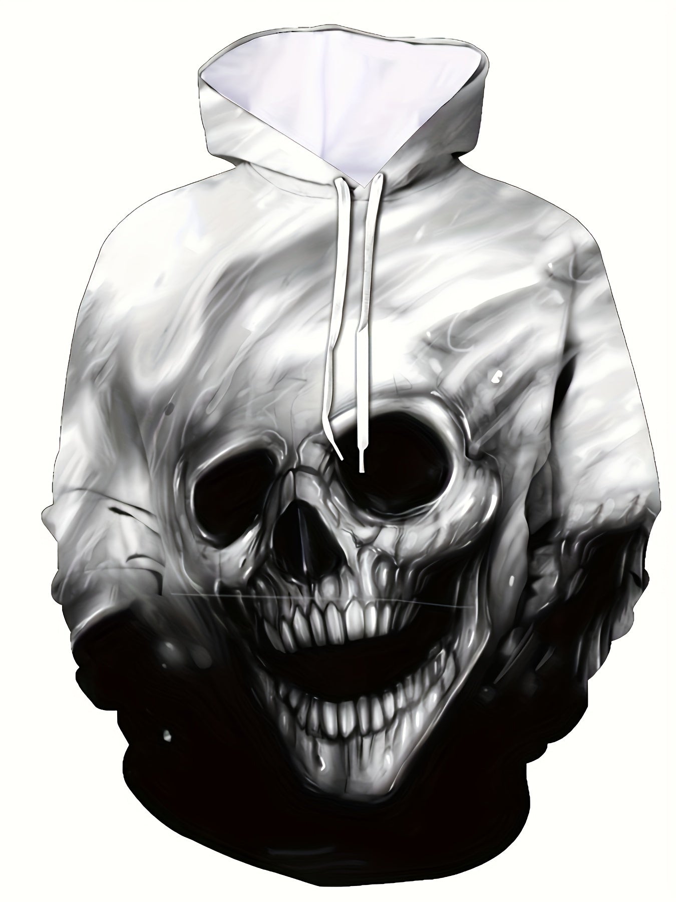 Skull 3D Print Hoodie for Men Autumn Winter