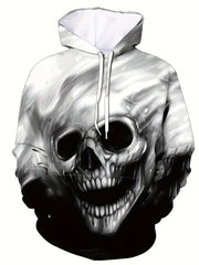 Skull 3D Print Hoodie for Men Autumn Winter