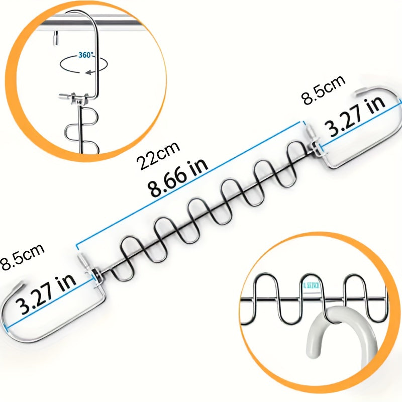 Metal Space Saving Hangers 12 Slots Stainless Steel Closet Organizer