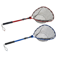 Lightweight 48in Aluminum Alloy Fishing Net with Foldable Handle and Silicone