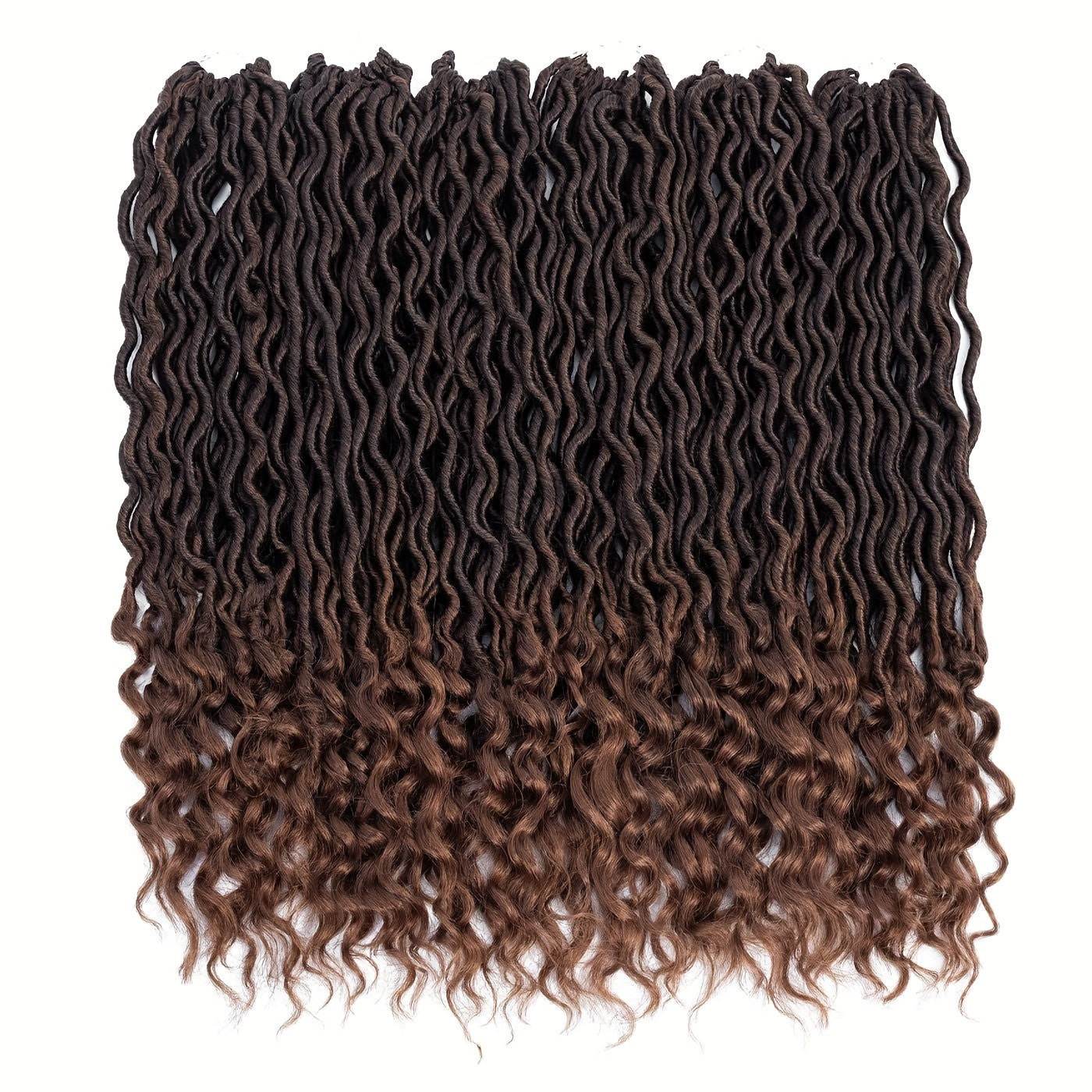 6pk 18in Ombre Long Curly Faux Locs Crochet Hair Deep Wave Braiding Hair