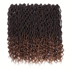 6pk 18in Ombre Long Curly Faux Locs Crochet Hair Deep Wave Braiding Hair