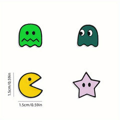 4pcs Cartoon Figures Enamel Alloy Pin Brooch Set for Clothes Bag Jacket Hat