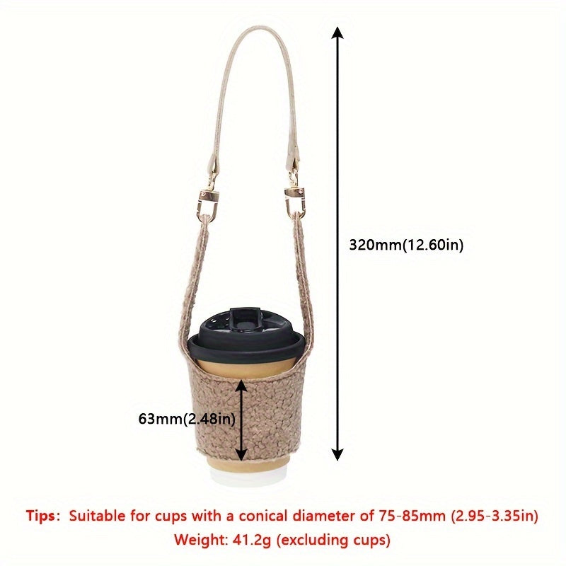 Winter Warm Plush Cup Sleeve Strap Heat resistant Anti Scalding Cup Accessories