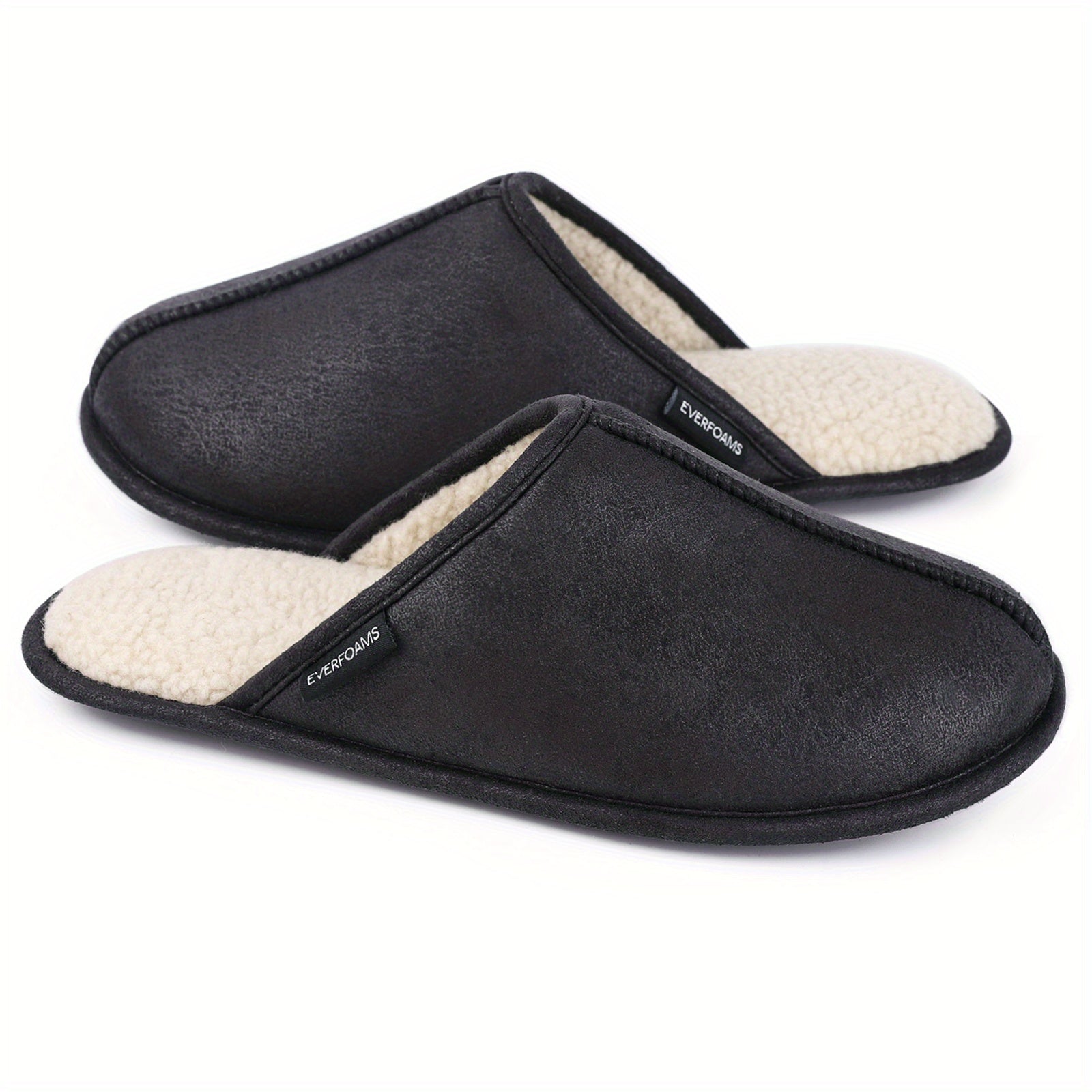 Men's Memory Foam Slippers with Sherpa Lining