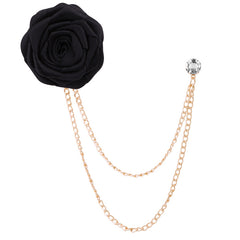 Men's Wedding Groom Rose Chain Brooch