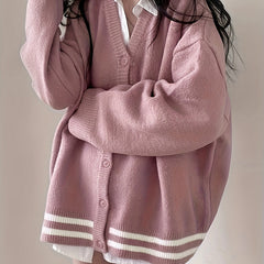 V Neck Button Up Cardigan Long Sleeve Casual Fall Winter Women's Clothing
