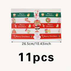 11pcs Xmas Edge Insert Stickers Cupcake Decor Self-adhesive Cup Covers