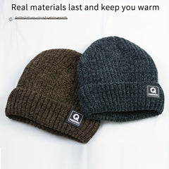 Chenille Letter Beanie Winter Knitted Hat Ear Protection Warm Beanies