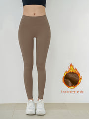 High Waist Butt Lifting Yoga Pants Fleece Lined Warm Leggings