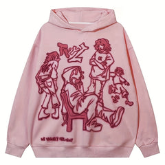 Cartoon Graphic Print Hoodie Sweatshirt Women