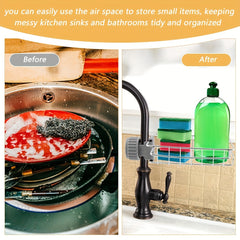Stainless Steel Over Faucet Storage Rack - Adjustable Height