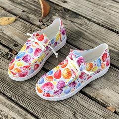 Colorful Pattern Flat Skate Shoes Breathable Lightweight Casual Sneakers