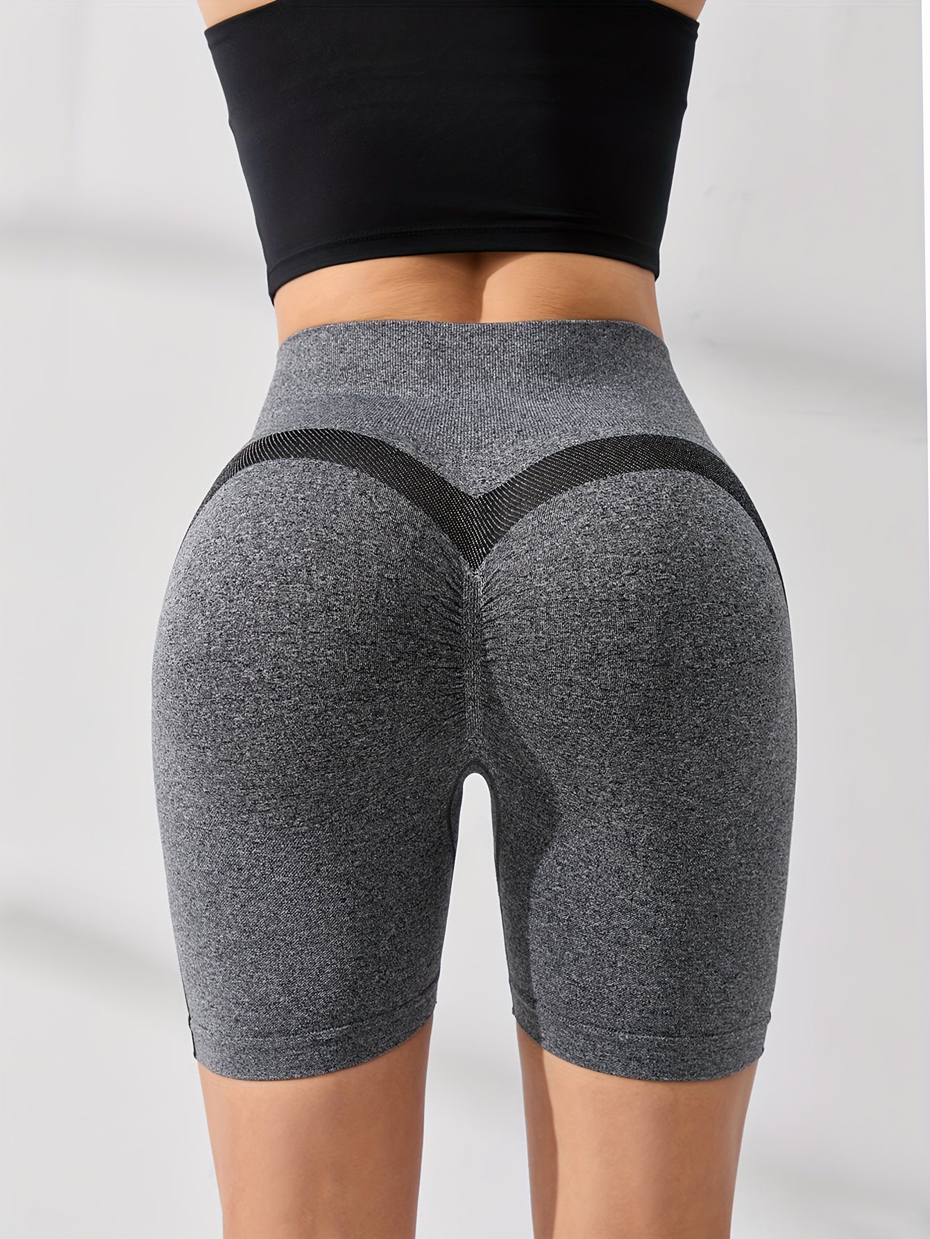 Seamless Running Hip Lift Yoga Shorts High Waist Tights