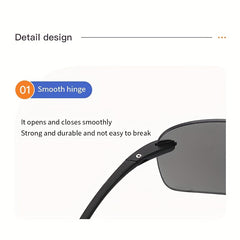 Men's Rimless UV400 Sunglasses for Driving Outdoor Fishing