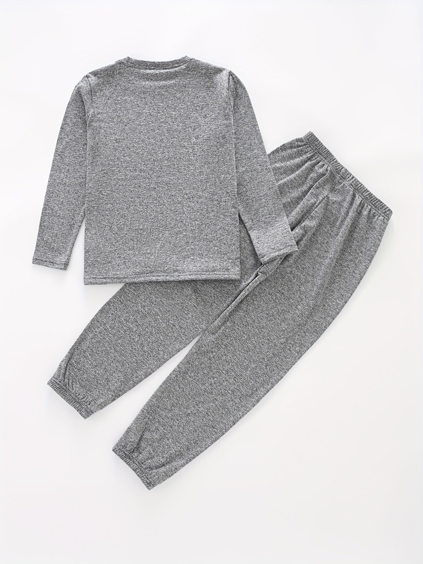 Boys 2pcs Pajamas Long Sleeve Top & Pants Grey Set Kids Clothes